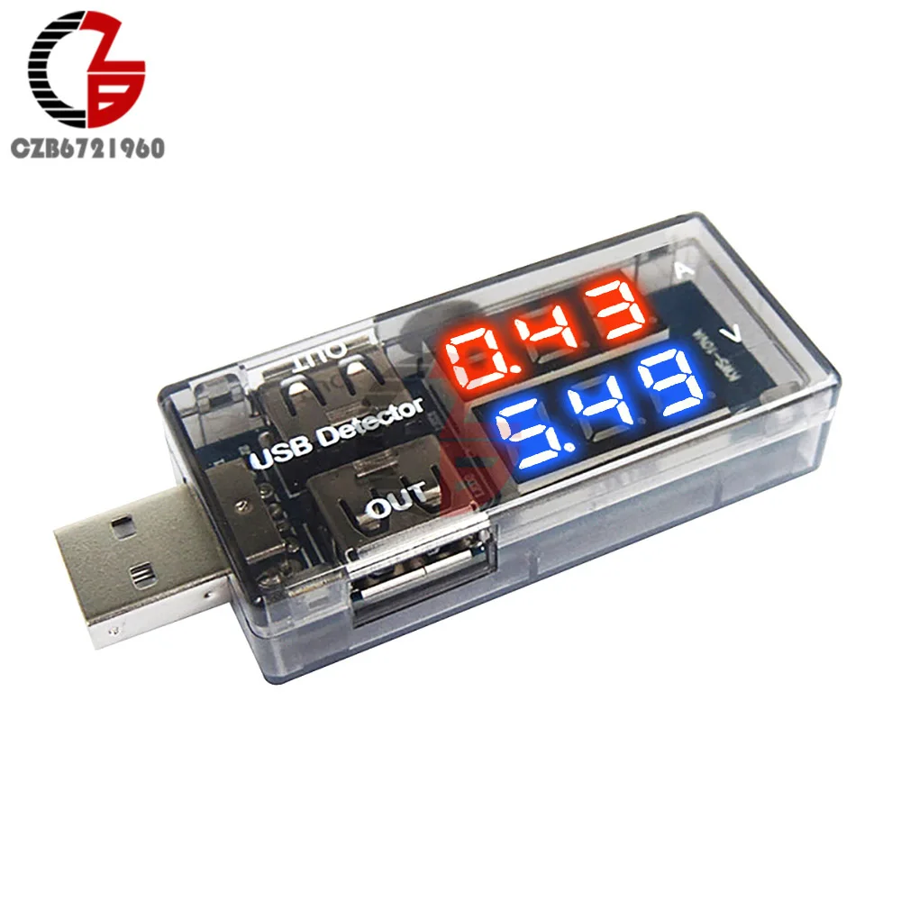 5V 12V Dual Display LED USB Tester Digital Voltmeter Ammeter Car Mobile Power Bank Voltage Detector Volt Monitor Charger Doctor