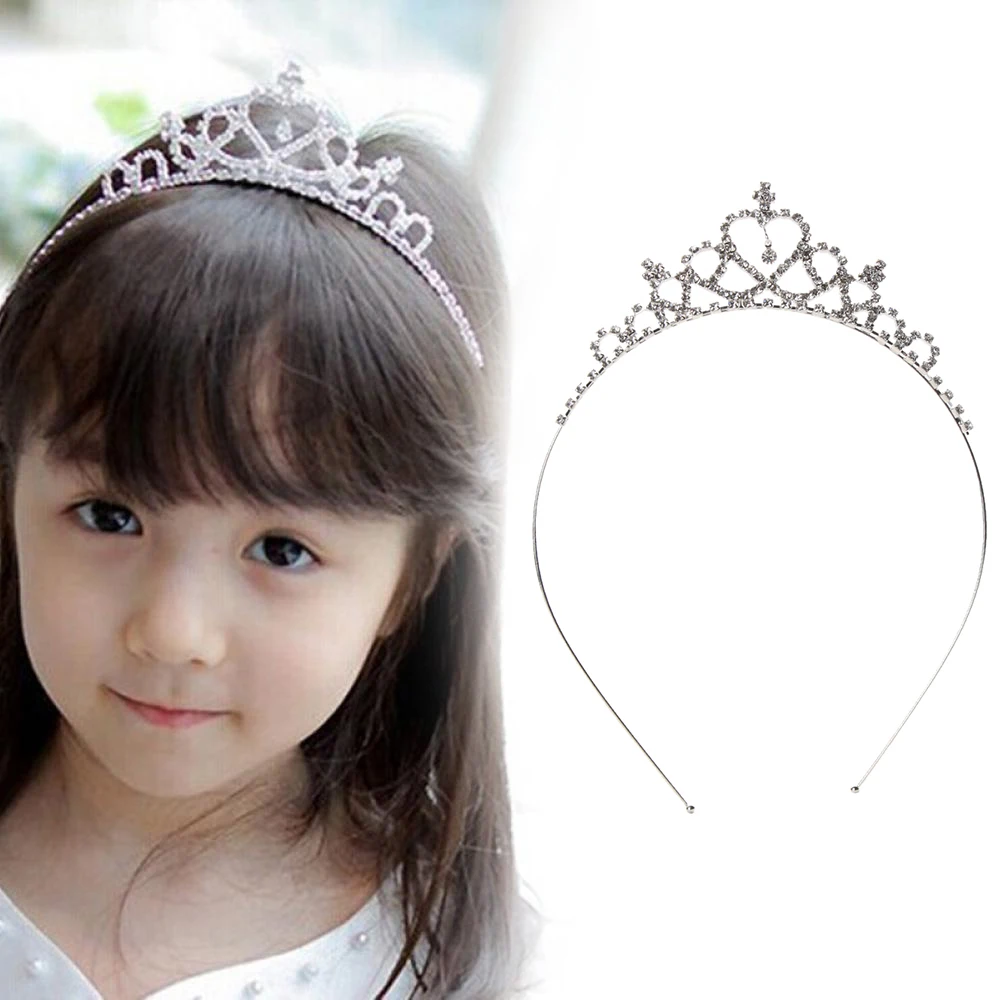 1PC Baby Girls Woman Princess Hairband Kids Party Bridal Crown Headband Crystal Diamond Tiara Hair Hoop Hair bands Accessories