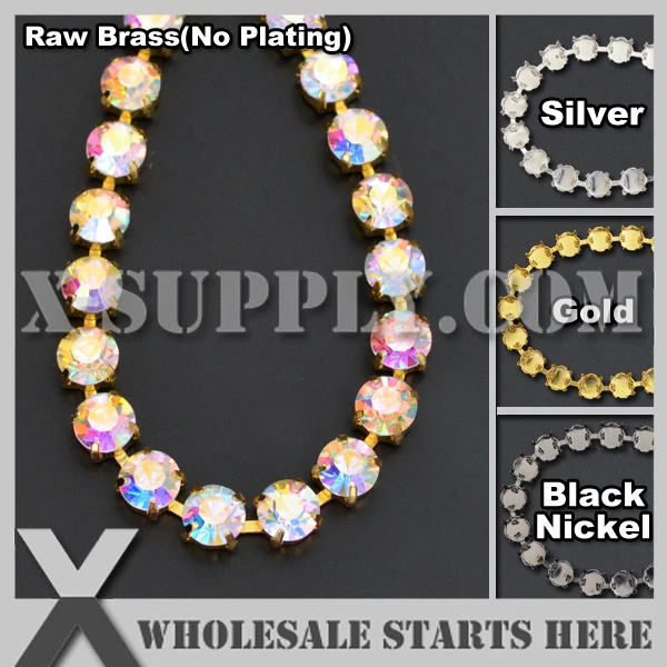 

SS38 8mm Handmade Round Rhinestone Cup Chain for Garment & Shoe, Nice Crystal AB Rhinestones