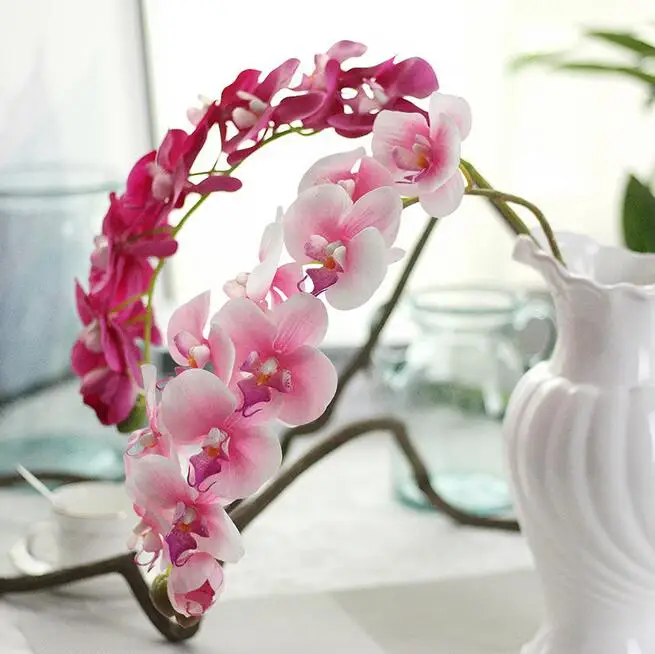 REAL TOUCH ORCHIDS 72cm Artificial Flowers wedding decoration Butterfly Orchid Phalaenopsis  7colors rubber coating PF13