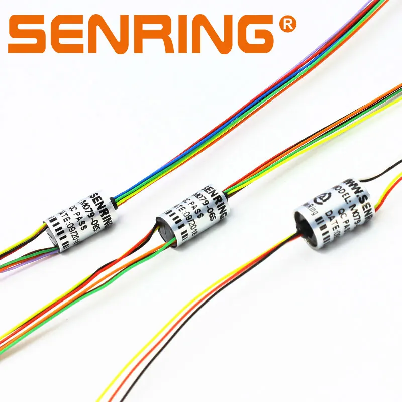 Energia eolica Mini Slip Ring Dia. 6.5 millimetri 7.9 millimetri 12.5 millimetri 22 millimetri con 1A/1.5A/2A Corrente 6 8 12 18 24 canali Rotante