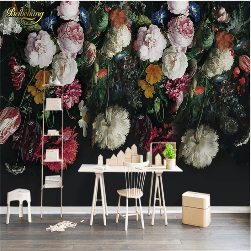 Retro handsome flower Custom 3D mural Wall paper Mural Photo Wallpaper for Wall Paper for Living Room TV Sofa Backdrop Stickers