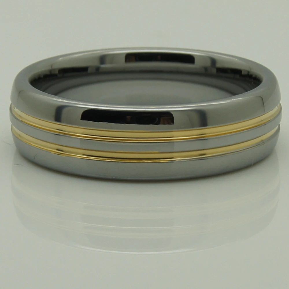 8mm 2tone gold plating hi-tech scratch proof wedding tungsten ring 1pc