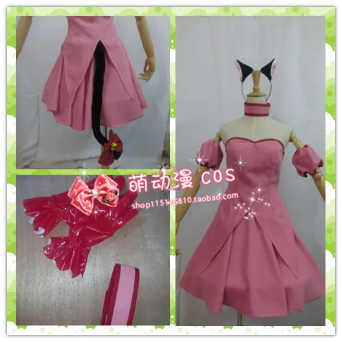 

Tokyo Mew Mew Ichigo (Transfiguration) Momomiya Cosplay Costume with gloves and hair accessory