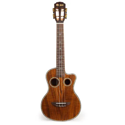 Mr.mai ML-T Tenor Ukulele 26 inch Ukulélé Koa Wood Mini Hawaii Guitar Double Sound Hole  Ukeleles With Gig Bag/Tuner/Strap/Capo