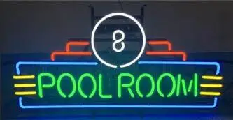 

Custom Pool Room 8 Glass Neon Light Sign Beer Bar