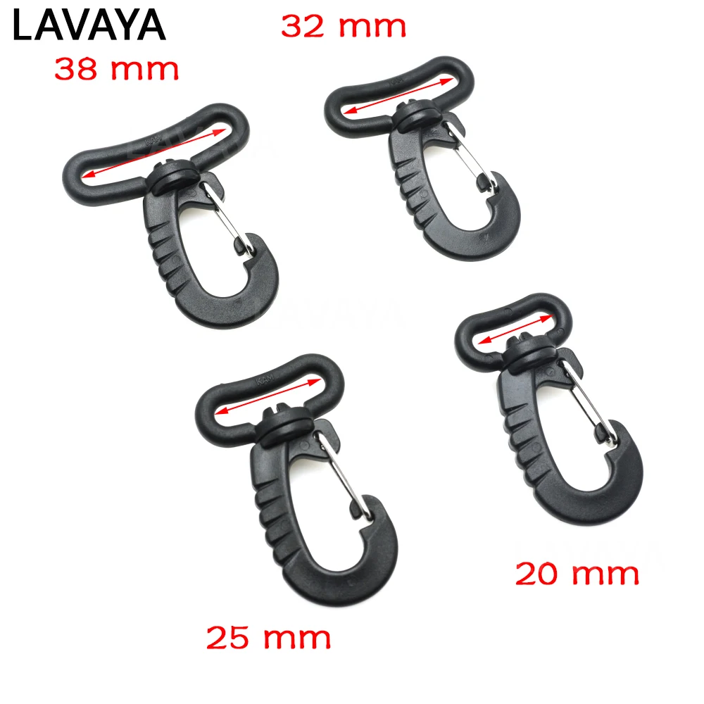 1pcs Black Color Plastic Swivel Snap Hook for Keychain Backpack Buckle Belt Strap Outdoor sports bag accessories