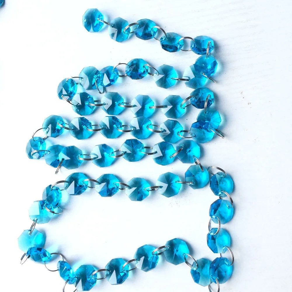 Imagem -01 - Cristal Octagon Beads Garland Vertentes Aqua Garland Peças de Suspensão para Candelabro Faça Você Mesmo Cortina Decoração do Casamento Qualidade Superior 10m por Lote cristal octagon beads garland vertentes aqua garland pecas de suspensao para candelabro faca voce mesmo cortina decoracao do casamento qualidade superior 10m por lote 01