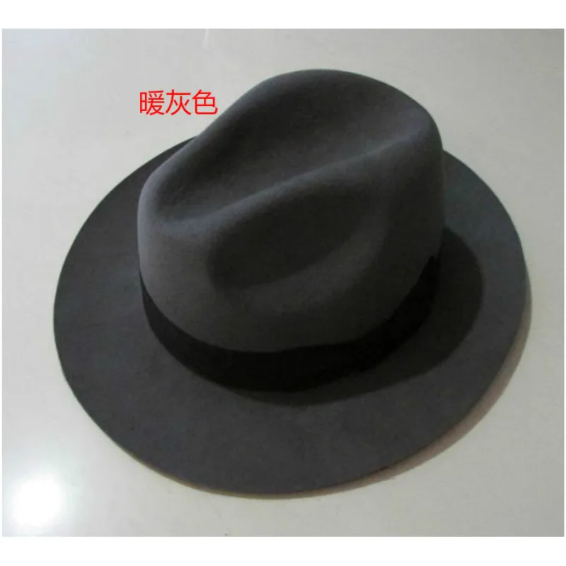 2019  Crushhat 100% Wool From Australian Fedora Fashion Unisex Black Homburg Panama Jazz Hat Men Panama Fedora Black Hats B-1540