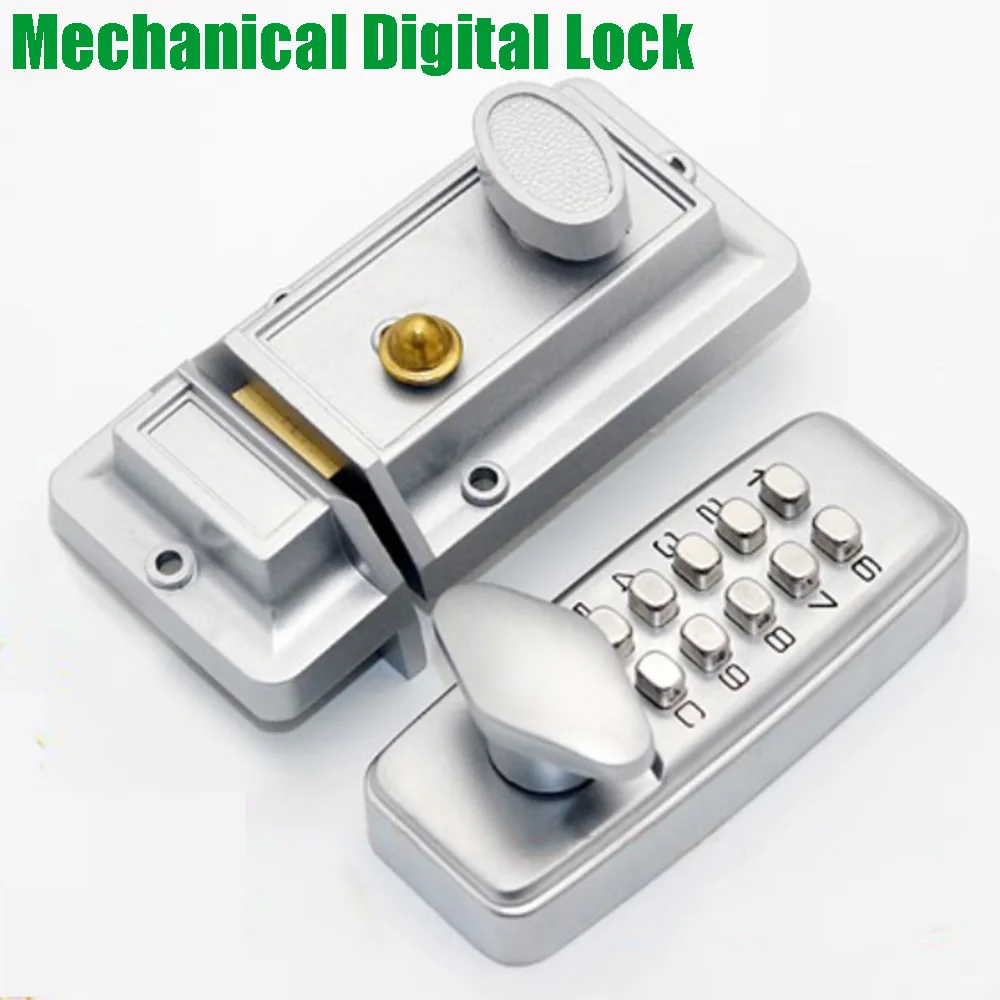 Mechanical Door Lock Keyless Deadbolt Digital Entry Door lock Zinc Alloy Wooden Door Gate Lock  Anti-Lock Anti-theft