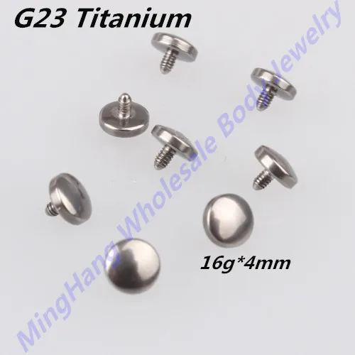 Replacement 16g*4mm Flat Disc Tops G23 Titanium  DERMAL Anchor SKIN DIVER Fashion Body Piercing Jewelry 50pcs/lot