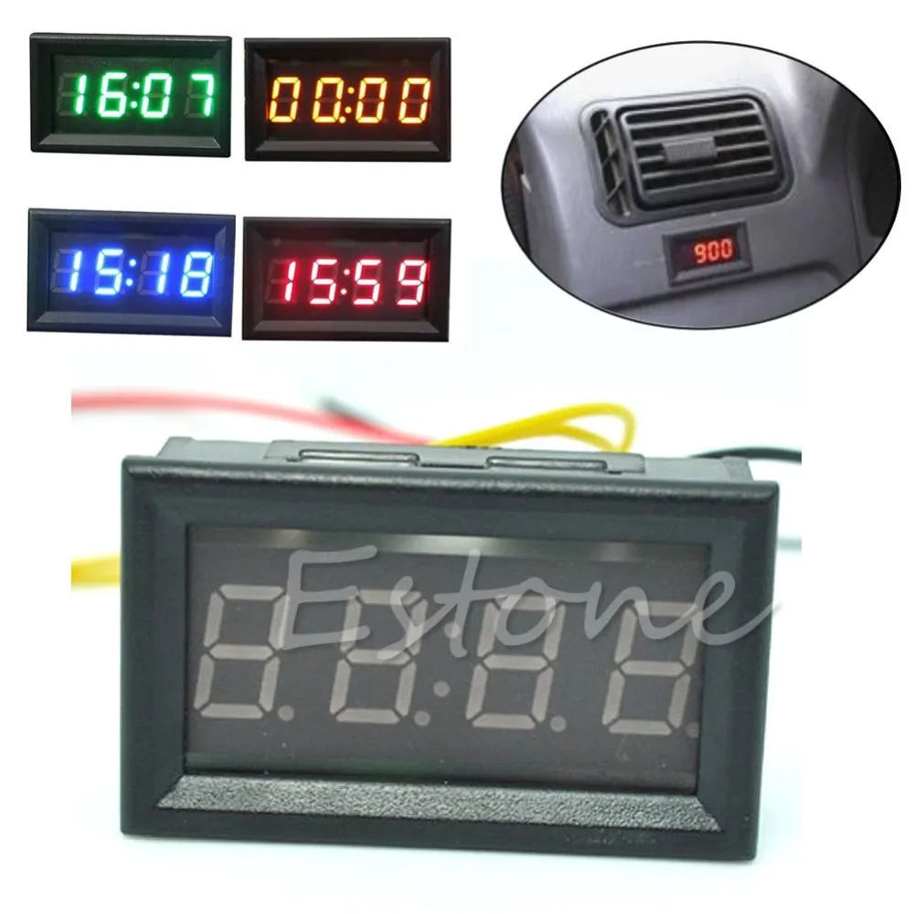 12V/24V Car Motorcycle Accessory Dashboard LED Display Digital Clock