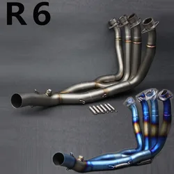R6 Stainless titanium Middle Pipe Full System Exhaust Link Pipe For Yamaha YZF R6 YZF-R6 2006 2007 2008 2009 2010 11 12 13-2016
