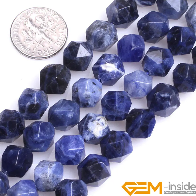 8mm 10mm 12mm AAA Grade Faceted Sodalite Beads Natural Stone Beads DIY Loose Beads For Cambay Jewelry Making Wholesale