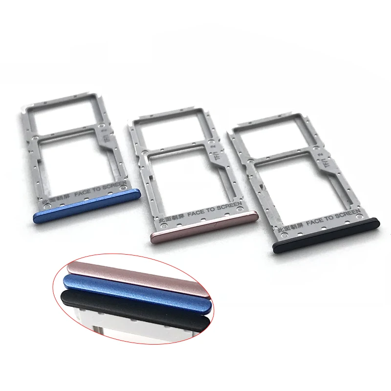 New SIM Card Tray Slot Holder For Xiaomi Redmi Note 6 Pro Replacement Parts With Pin