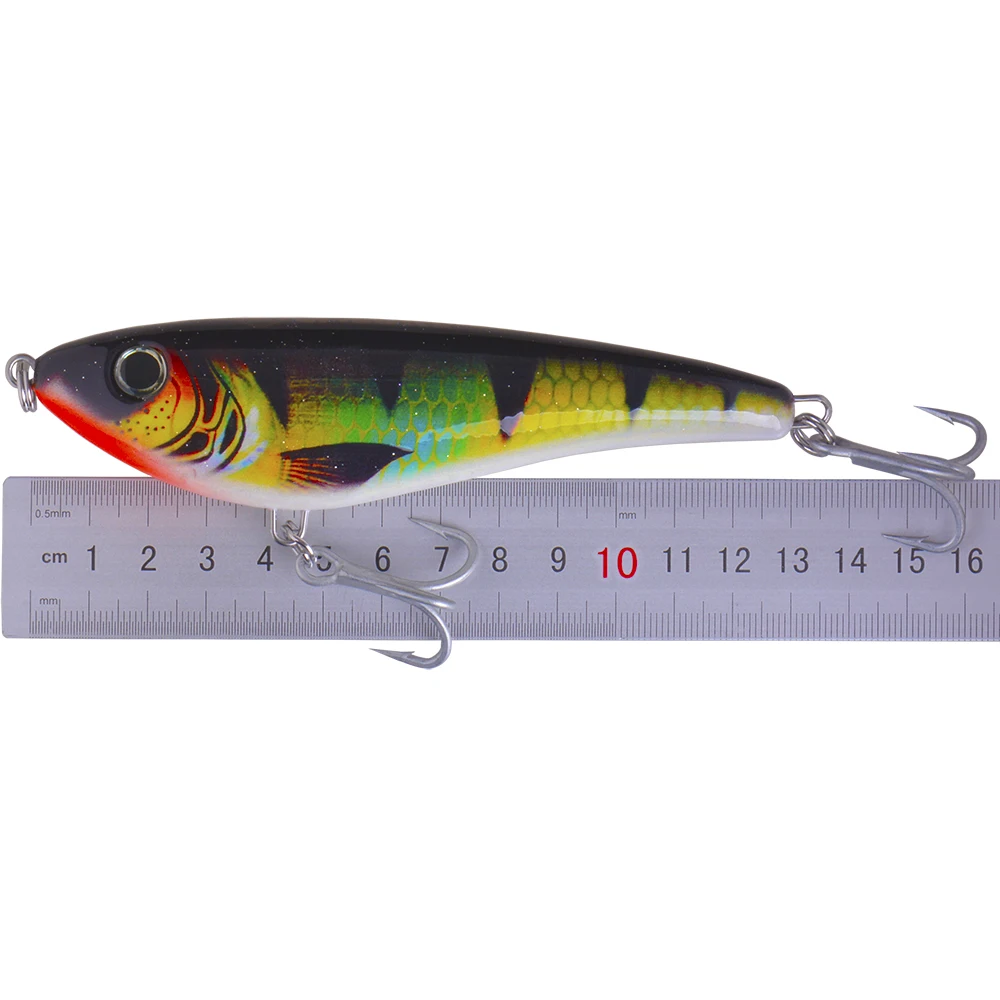 fishing lure for pike slow sinking jerk bait 130mm 55g artificial CF LURE  Bait With VMC Anti-Corrosion Strength Treble Hooks