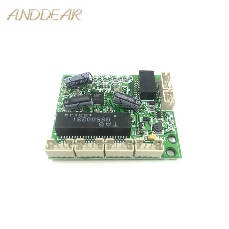 

5-port 10/100Mbps DC3.3V Fast Ethernet Microswitch Module Wiring Box Splitter Low Power PCBA Board OEM Motherboard poe switch