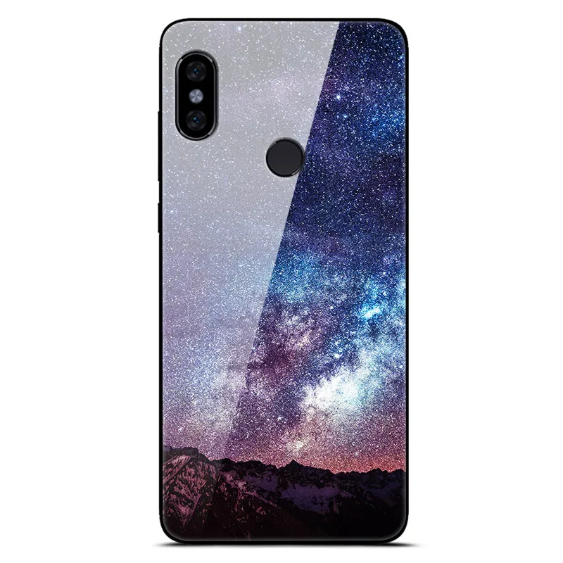 ل Xiaomi Redmi ملاحظة 5 حالة الزجاج المقسى كوكب الفضاء غطاء الزجاج الخلفي حالة ل Xiomi Redmi ملاحظة 5 برو Redmi note5 64GB 32GB