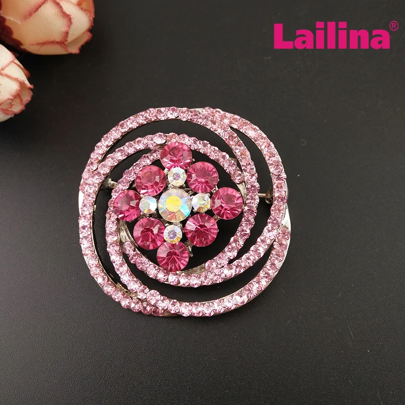 

50pcs/lot Fashion Ladies Rhinestone Alloy Flower Bouquet Silver Tone Brooch Pin Women Vintage Crystal Wedding Brooches