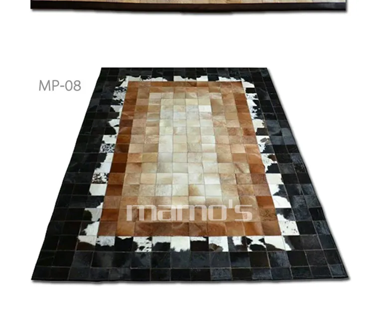 free shipping 1 piece via DHL 100% natural genuine cowhide polypropylene heatset carpets