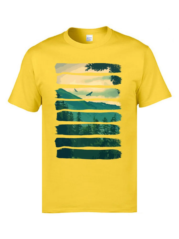 Hill Ridge Mountain Natura Landscape T Shirts College University Cotton Tees 2019 Fashion Tops/Tees New T-Shirts Male