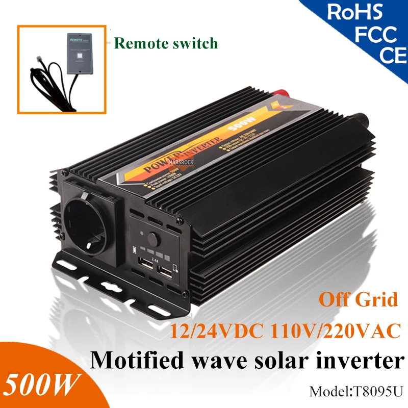 

500W 12V 24V modified sine wave off grid solar inverter with 5V USB port