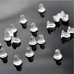 100pcs/lot Cheap DIY Jewelry Findings Delicate Earrings Jewelry Accessories Bullet Plastic Ear Plugging blocked back Wholesale
