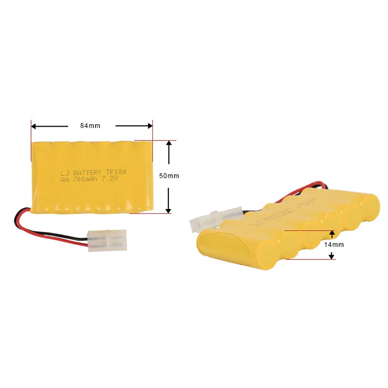 Batería AA de 7,2 v y 700mah, juguete Telerobot eléctrico, barco, tanque de control remoto, NI-CD, SM-2P, JST-2P, EL-2P