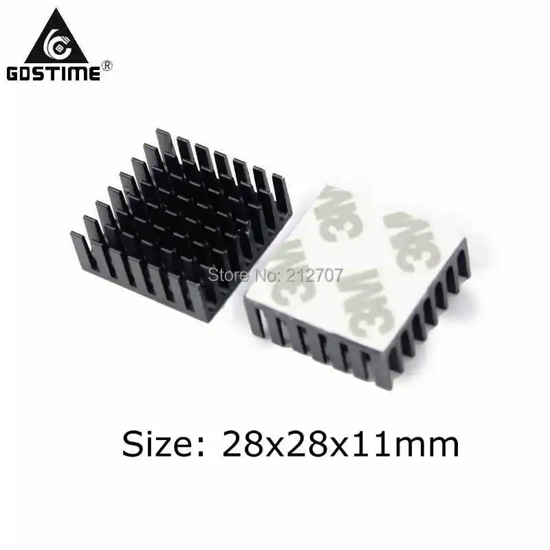 

100PCS Gdstime Heatsink Cooling Cooler Radiator 28mm x 28mm x 11mm Aluminum Heat sink 28x28x11mm