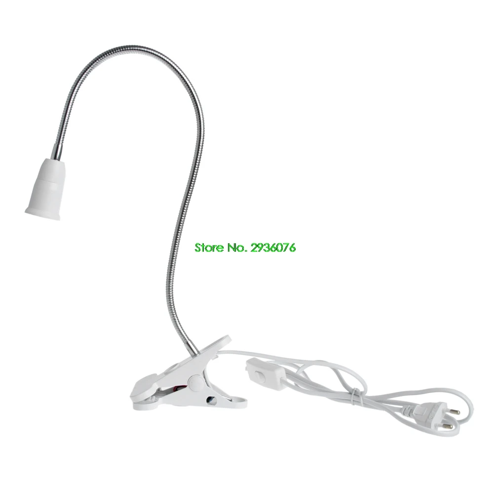 2018 New E27 50cm AC 85-265V Flexible Clip on Switch LED Lamp Holder Socket Power Cable Support