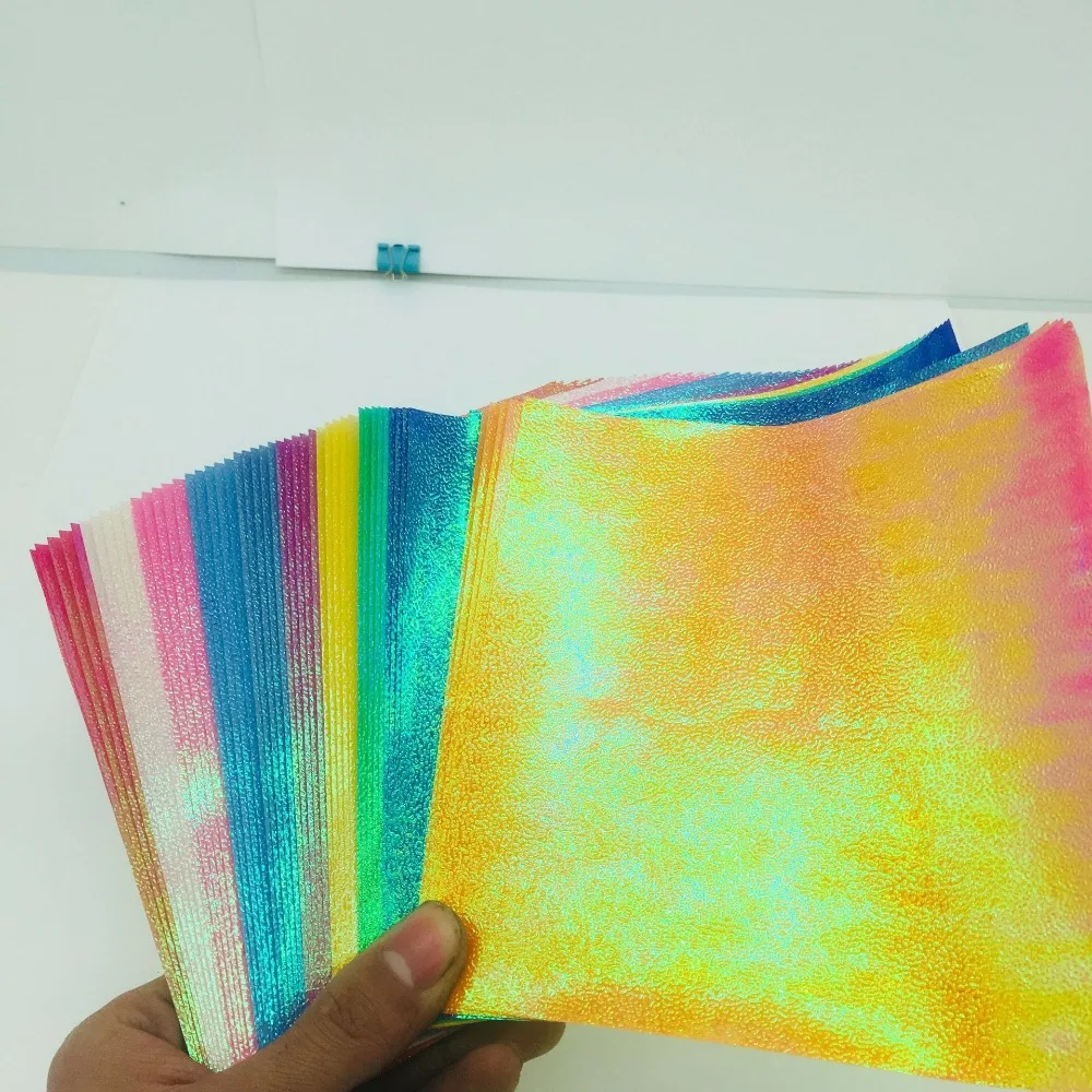50pc/set Multicolor Square Origami Paper Single Side Shining Folding Solid Color Papers DIY Scrapbooking Art Crafts Decoration