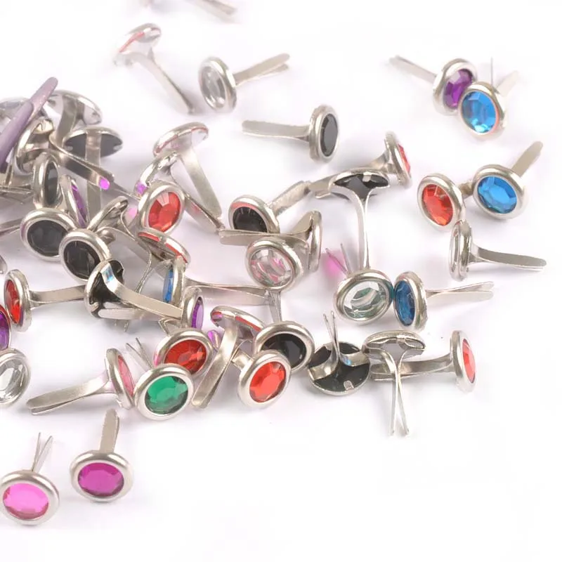 50 szt. 8,5x15mm Mieszane ozdobne gwoźdiki z cyrkoniami do scrapbookingu, papierowych prac plastycznych, ozdoby, elementy mocujące, metalowe ozdoby do majsterkowania, dekoracje DIY c1115