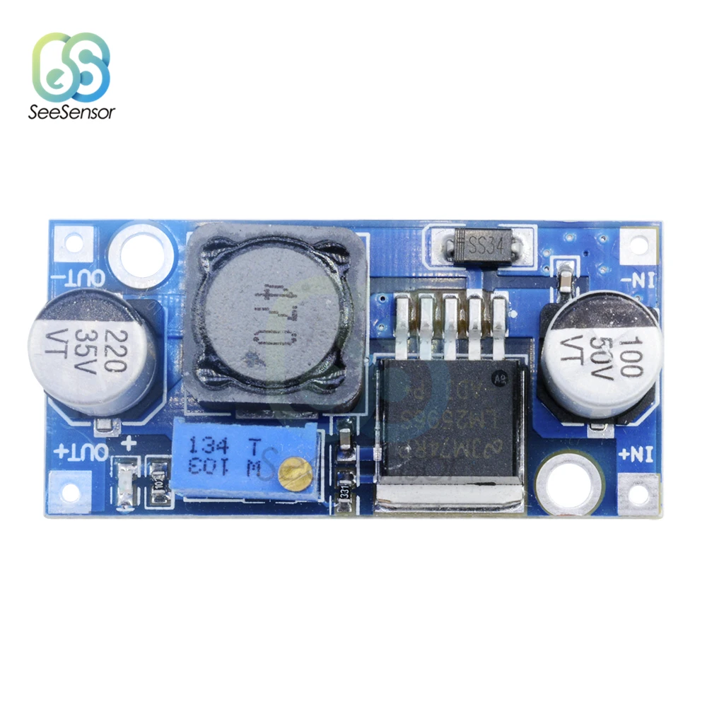 LM2596 LM2596S DC-DC módulo de fuente de alimentación reductor ajustable, convertidor Buck de 3,2 V-40V a 1,25 V-35V, regulador de voltaje
