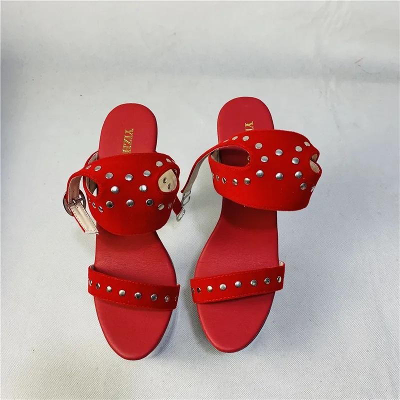 Sexy stiletto sandals with 17 cm rivets and a pole dance performance with ankle strappy heels