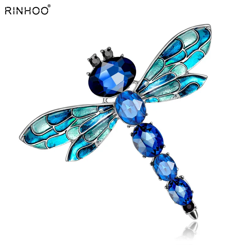 Vintage 3 Colors Crystal Rhinestone Dragonfly Brooches for Women Cloth Brooch Pins Jewelry Accessories Gift For Women Jewelry