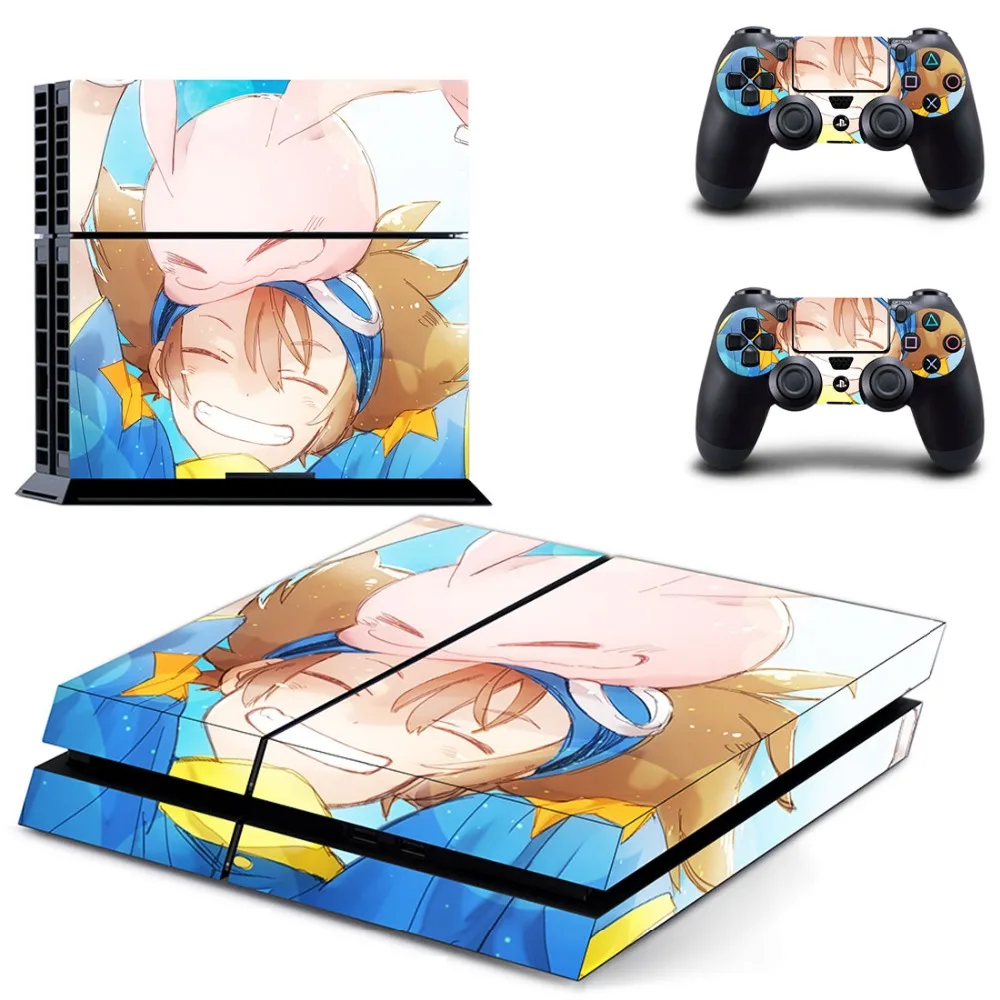 Digimon Adventure PS4 Skin Sticker Decal For Sony PlayStation 4 Console and 2 Controllers PS4 Skin Sticker Vinyl