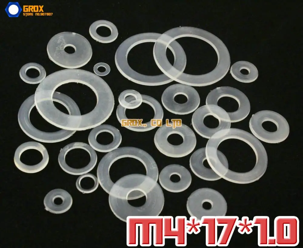 

400 Pieces M4 x 17 x 1.0mm Soft Nylon Flat Washer Insulation Washer