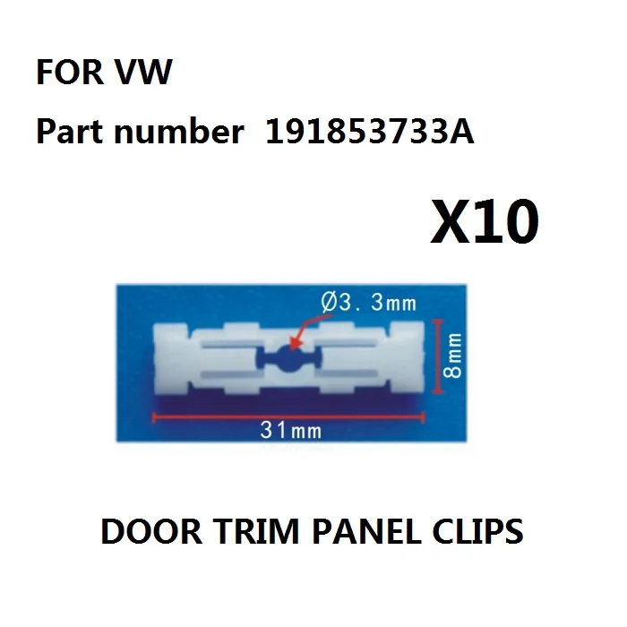 x10 Pieces FOR VW MK2 GOLF JETTA PASSAT ROOF CLIPS TRIM STRIP MOULDING GUTTER RAIL 191853733A NEW