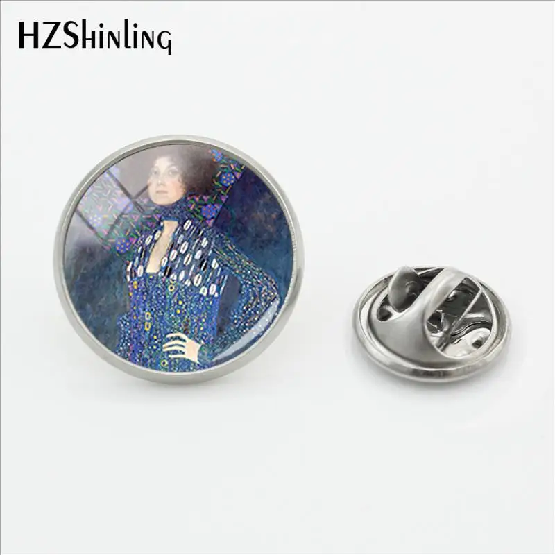 2018 New Gustav Klimt The Kiss Clasp Pin Art Paintings Pins Stainless Steel Art Hand Craft Lapel Pin Glass Dome Jewelry