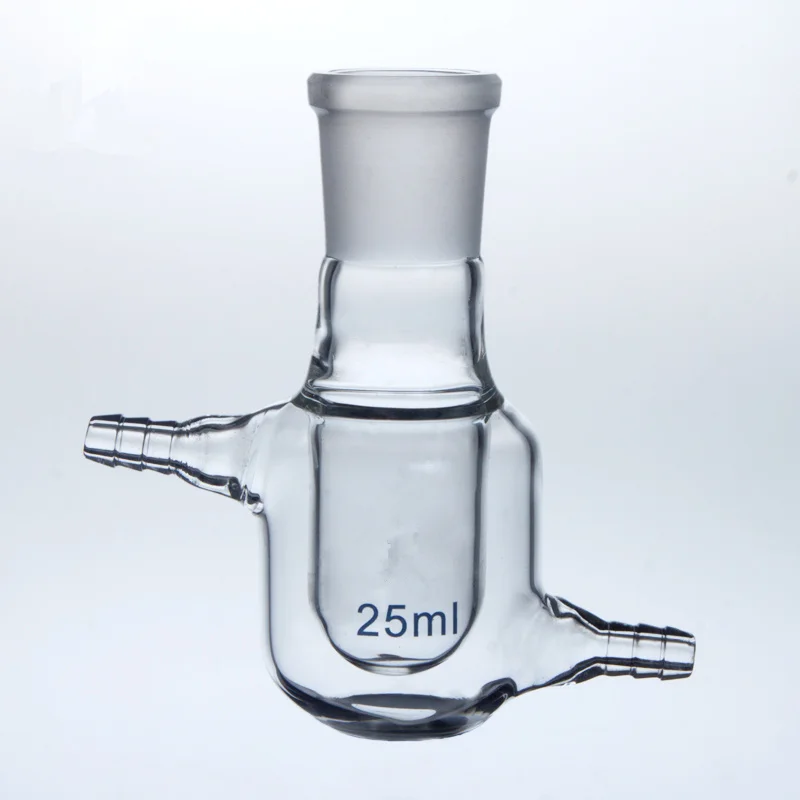 24/29 single mouth reaction bottle double layer glass flask with thick wall 25ml 50ml 100ml laboratory glassware