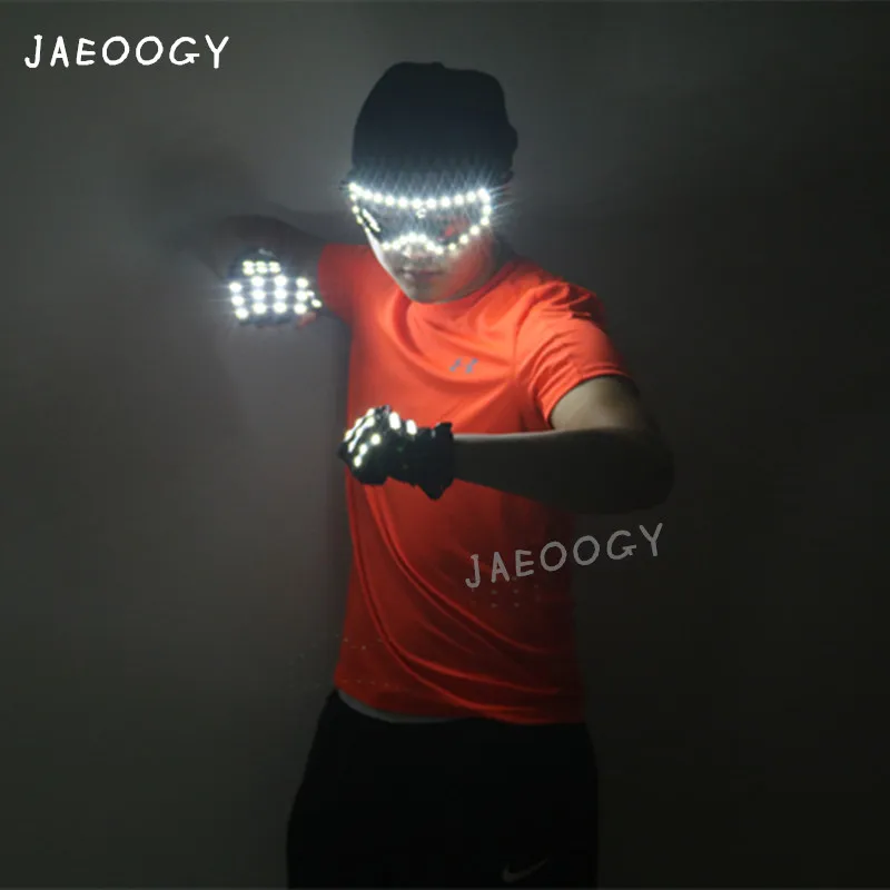 LED Glowing Gloves for Party, Lights Costume Props, Bar Night Arena, Stage Glasses, Halloween, Christmas, High Quality