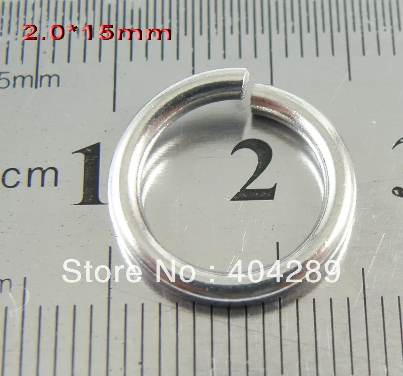 Wholesale 1000pcs 2.0*15mm Solid Stainless Steel DIY Jump Rings,Lobster Clasp Split Rings Jewelry Finding