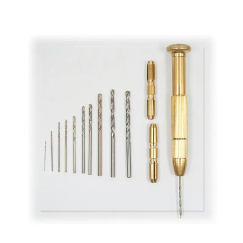 WLXY 0.3-3.2mm Hole Boring PURE COPPER Handle PCB Manual Drilling Tools with Twist Drill Bits