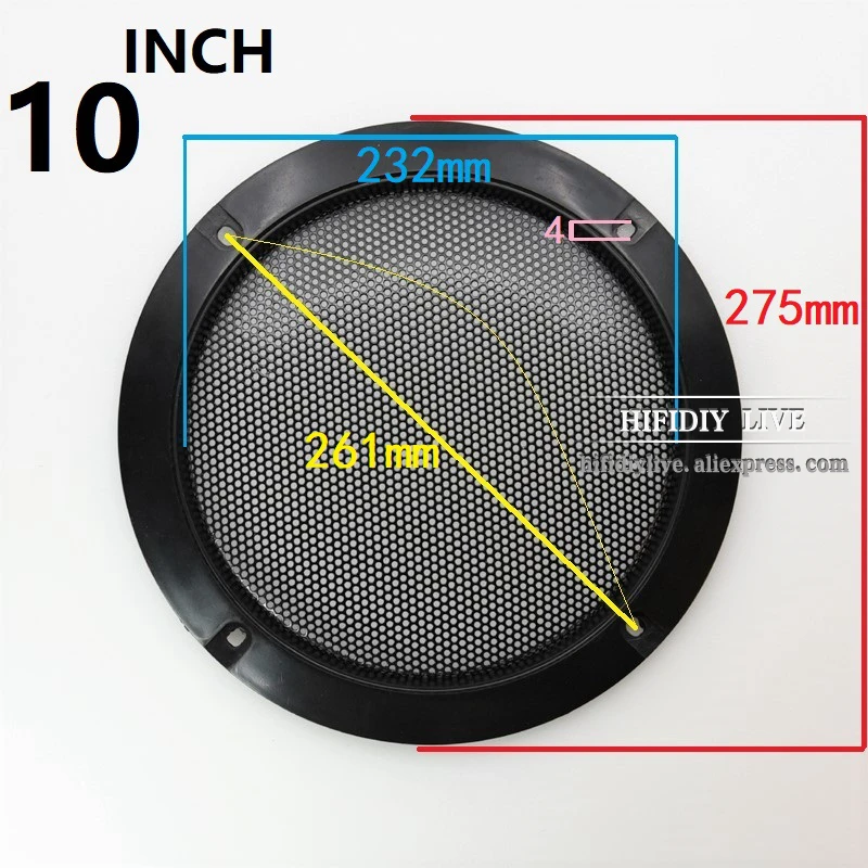 HIFIDIY LIVE 4 5 6 8 10 inch Speaker Net Cover High-grade Car home mesh enclosure speakers Plastic Frame Metal iron wire grilles