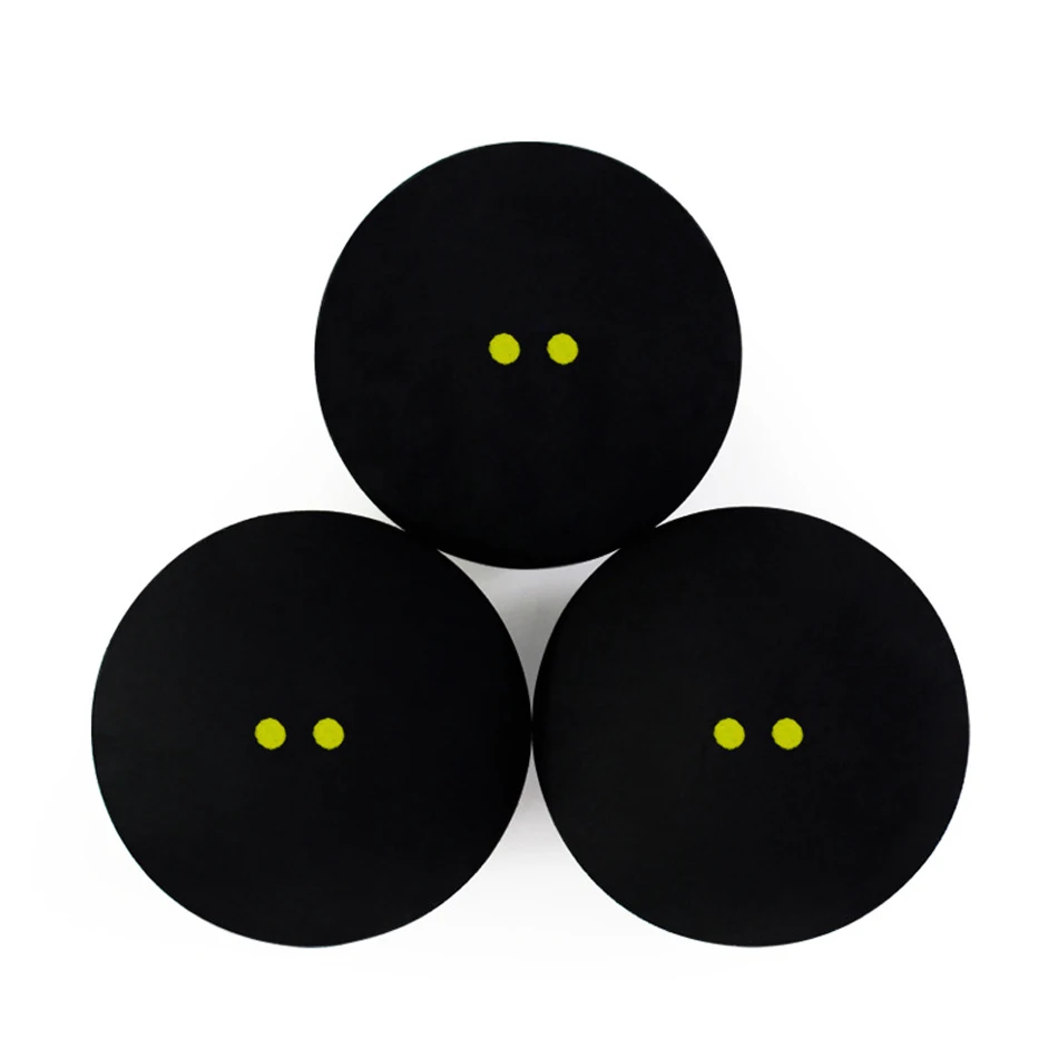 Duplo ponto amarelo Rubber Squash Balls, Speed Sports Training, Dot Bola, 2 pcs, 4pcs