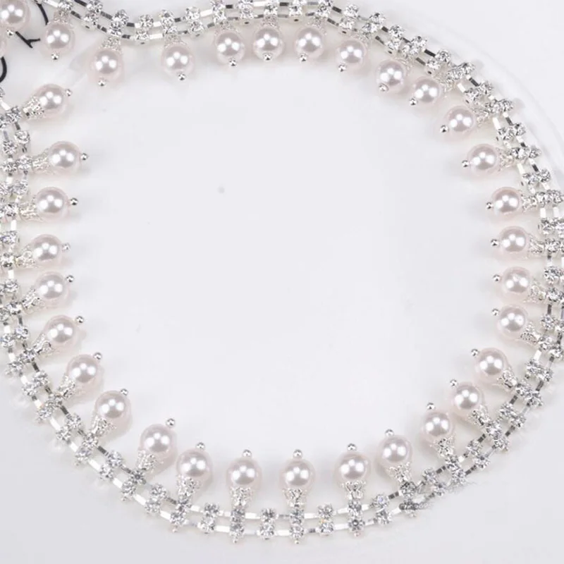 10Yards Rhinestones Trims Chain Crystal For Head Band DIY Beads Jewelry Red Silver Black Rhinestone Trimming Applique