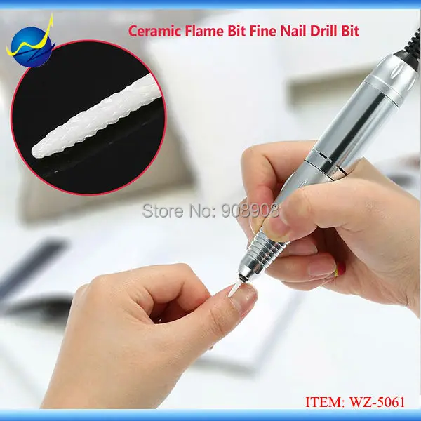 White Ceramic Nail Fill Drill Bit Pro Bits For Electric Nail Art Machine Cuspidal Grinding Stone Head for Dead Skin Nail File