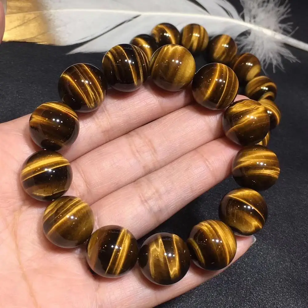 AAA grade yellow tiger eye beads bracelet natural gemstone jewelry bracelet for man for gift wholesale !