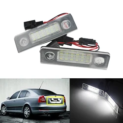 ANGRONG 2x LED License Number Plate Light For Skoda Octavia 1Z 2004-13 & Roomster 5J 2006-15