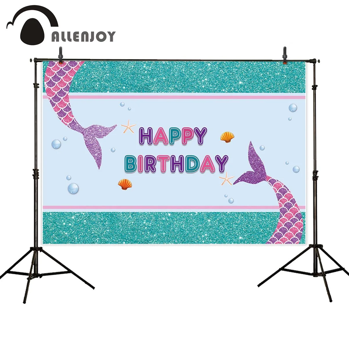 

Allenjoy photographic background birthday Mermaid Scale color diamond summer photocall photobooth studio photography backdrop